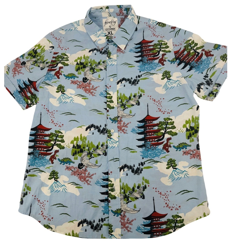 Firefly LootWear Shirt Limited edition Mens XL Blue Pagoda Dinosaur Serenity